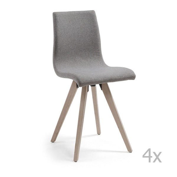Sada 4 šedých jídelních židlí La Forma Una