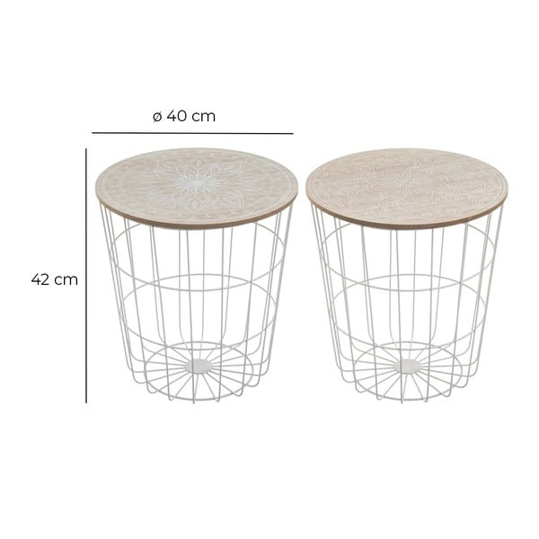 Kulaté odkládací stolky v sadě 2 ks ø 40 cm – Casa Selección-image-4