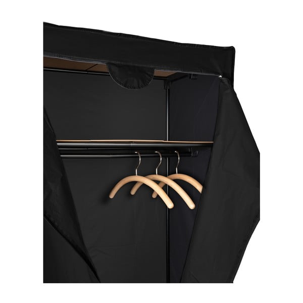 Černá látková šatní skříň 75x160 cm Deep - Wenko-image-4