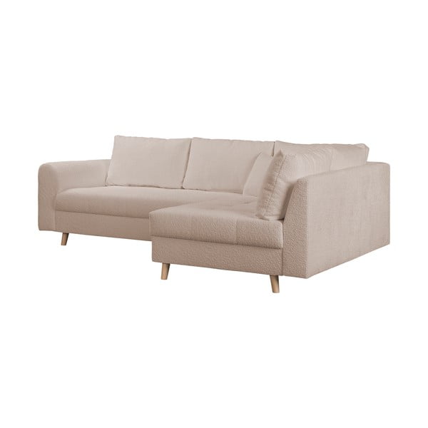 Béžová rohová pohovka z textilie bouclé (pravý roh) Ariella – Ropez-image-3