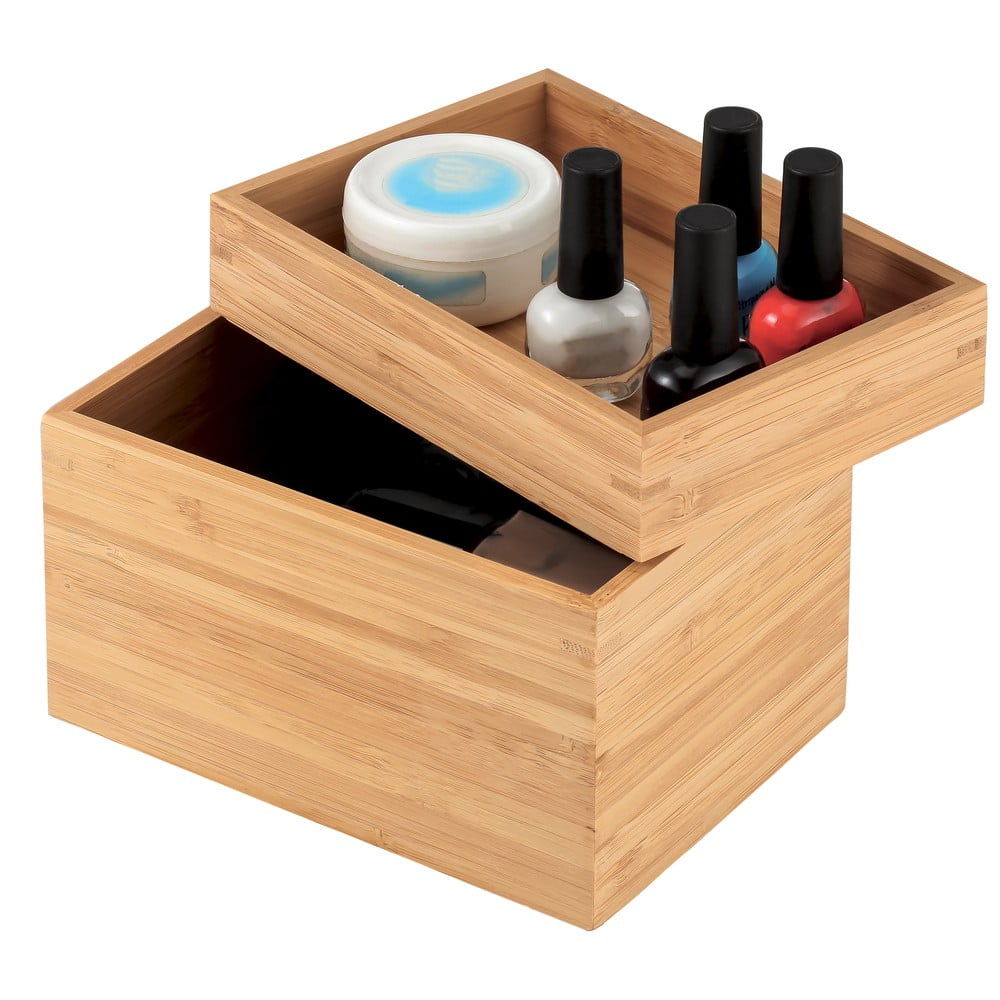 Bambusový koupelnový organizér na kosmetiku v přírodní barvě Isalys – MSV