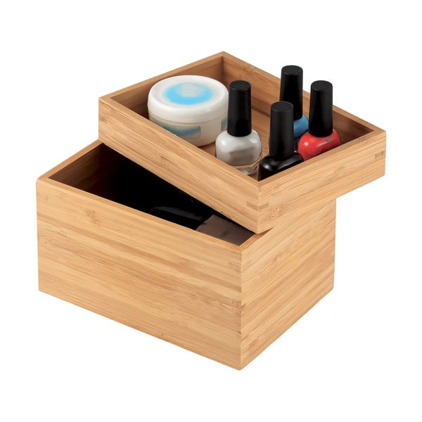 Bambusový koupelnový organizér na kosmetiku v přírodní barvě Isalys – MSV