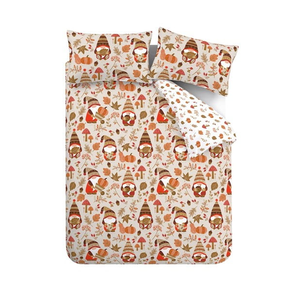 Oranžové/hnědé povlečení na dvoulůžko/prodloužené 230x220 cm Woodland Gonks – Catherine Lansfield