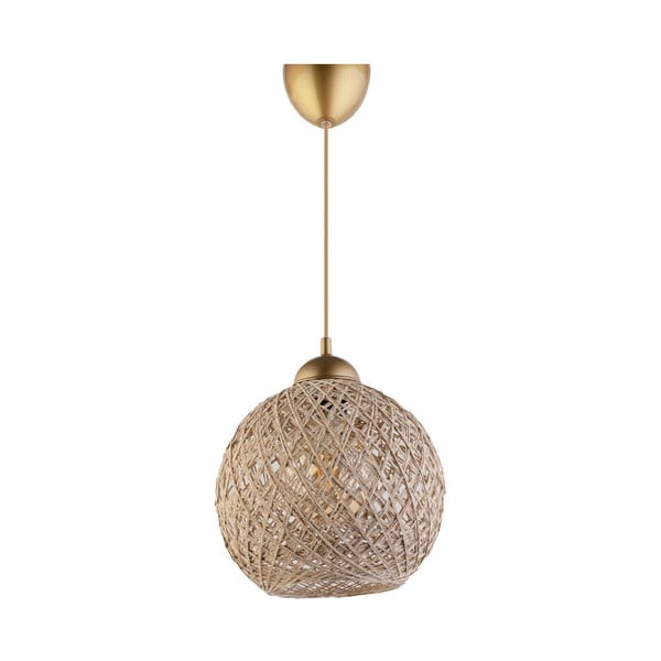 Závěsné svítidlo v béžovo-zlaté barvě se stínidlem z juty ø 24 cm – Opviq lights