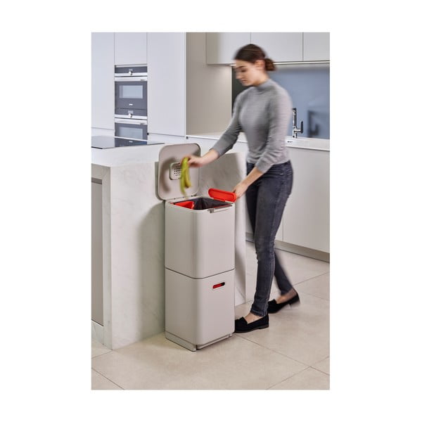 Krémově bílý koš na tříděný odpad Joseph Joseph Totem Compact, 40 l-image-2