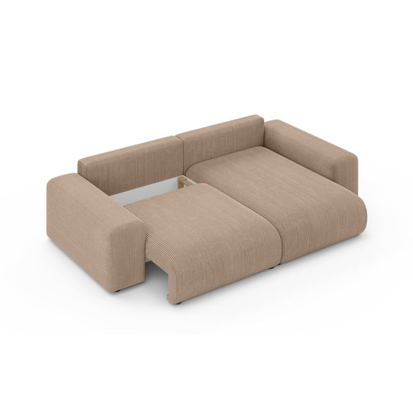 Béžová manšestrová rozkládací rohová pohovka s úložným prostorem (variabilní roh) Luma – Ropez-image-4