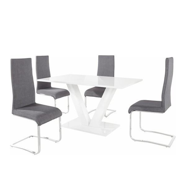 Sada stolu a 4 šedých židlí Støraa Aaron