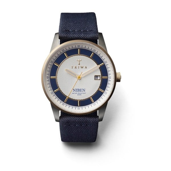 Unisex hodinky s modrým koženým řemínkem Triwa Duke Niben