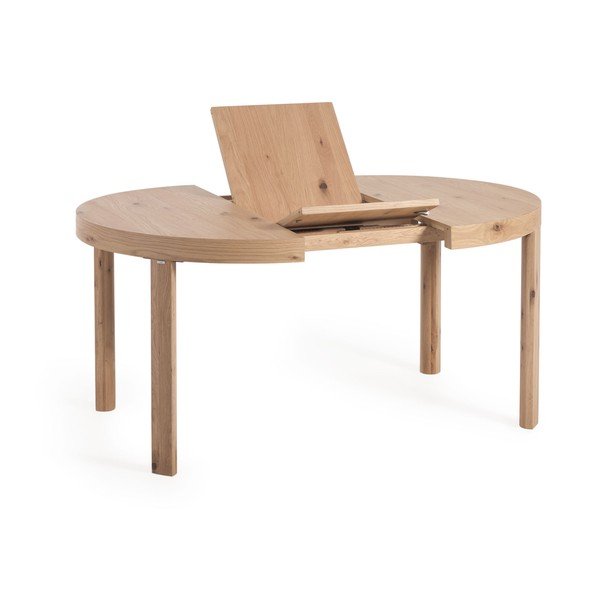 Kulatý rozkládací jídelní stůl s přídavnou deskou v dekoru dubu ø 120 cm Colleen – Kave Home-image-4