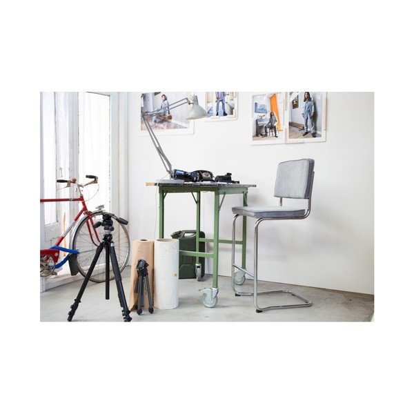 Tmavě šedá barová židle 113 cm Ridge Rib – Zuiver-image-2