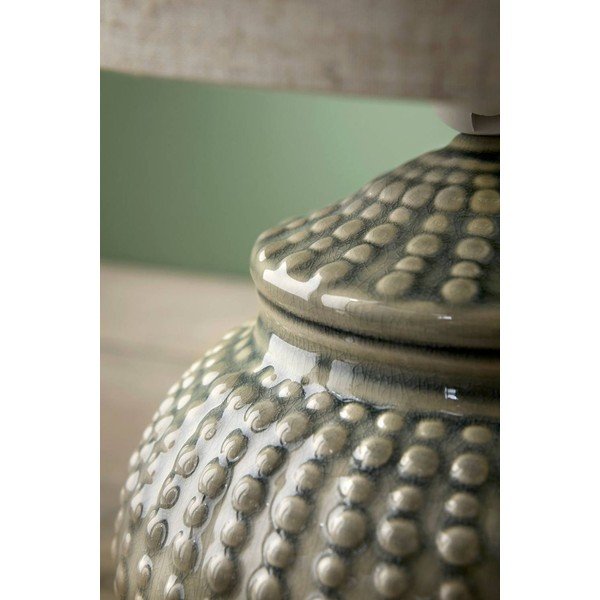 Šedá/béžová lněná stolní lampa (výška 39 cm) Niko – Ellos Home-image-2