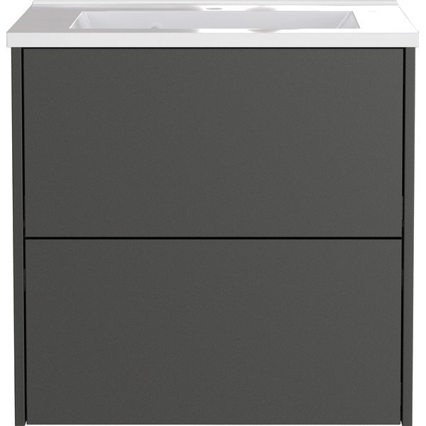 Antracitová matná závěsná skříňka pod umyvadlo 61x61 cm Bodera – Germania-image-2