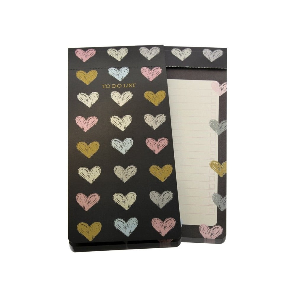 Poznámkový bloček s magnetem Go Stationery Chalk Hearts To Do