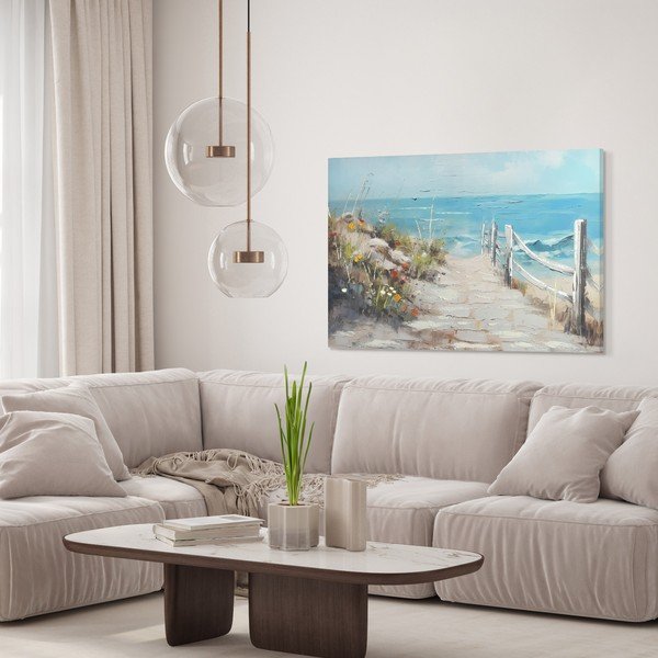 Obraz s ručně malovanými prvky na plátně 100x70 cm Sunny Beach – Styler-image-1