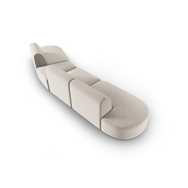 Béžová sametová pohovka pravý roh 428 cm Paolo – Milo Casa-image-3