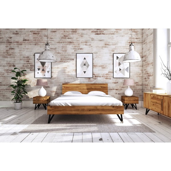 Dvoulůžková postel z dubového dřeva 180x200 cm Golo 2 - The Beds-image-4