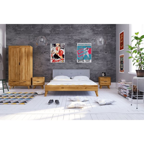 Šatní skříň z dubového dřeva 90x180 cm Greg - The Beds-image-4