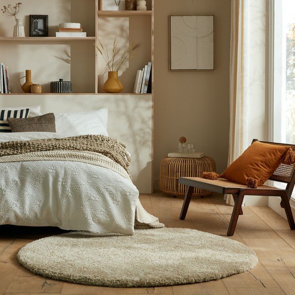 Béžový kulatý koberec ø 133 cm – Flair Rugs-image-1