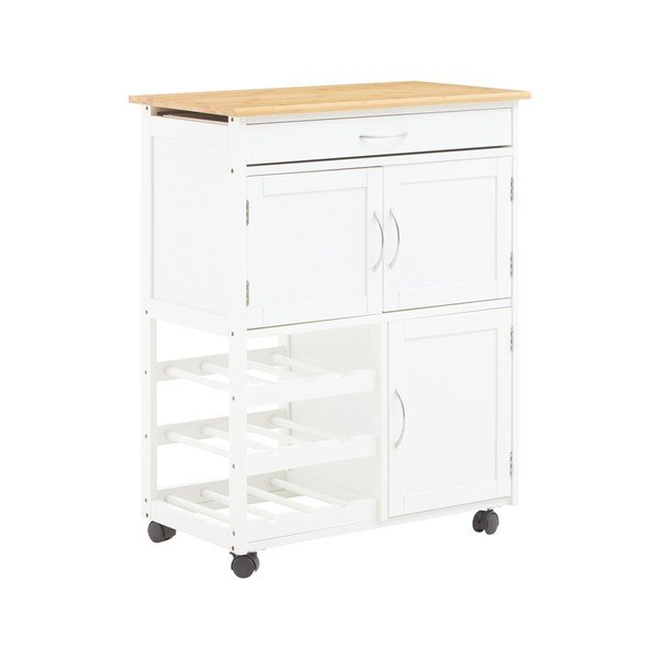 Bambusový servírovací stolek na kolečkách 37x67 cm Harlow – Premier Housewares