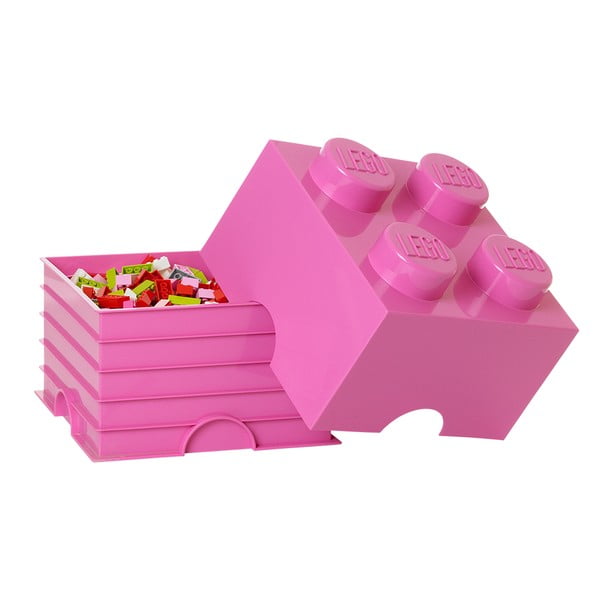 Růžový úložný box čtverec LEGO®-image-1