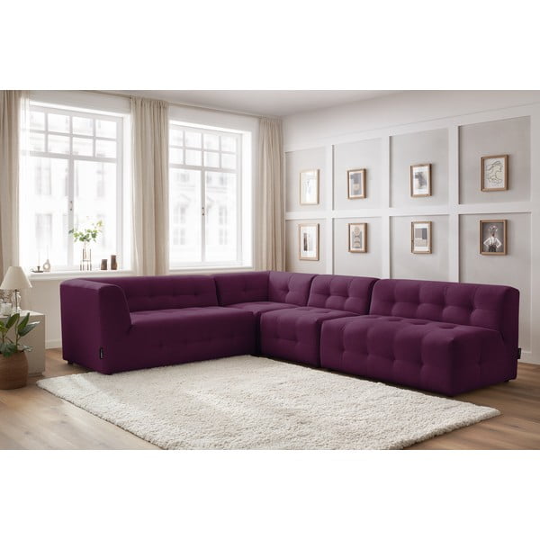 Tmavě fialová rohová pohovka (levý roh) Kleber - Bobochic Paris-image-1