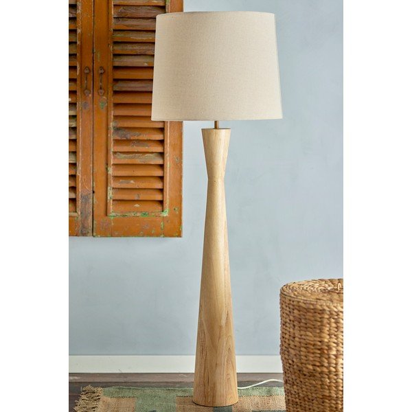 Béžová stojací lampa s textilním stínidlem (výška 130 cm) Leonor – Bloomingville-image-1