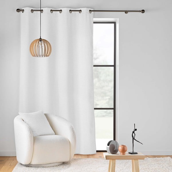 Bílý sametový závěs 140x260 cm Swing – douceur d'intérieur-image-3
