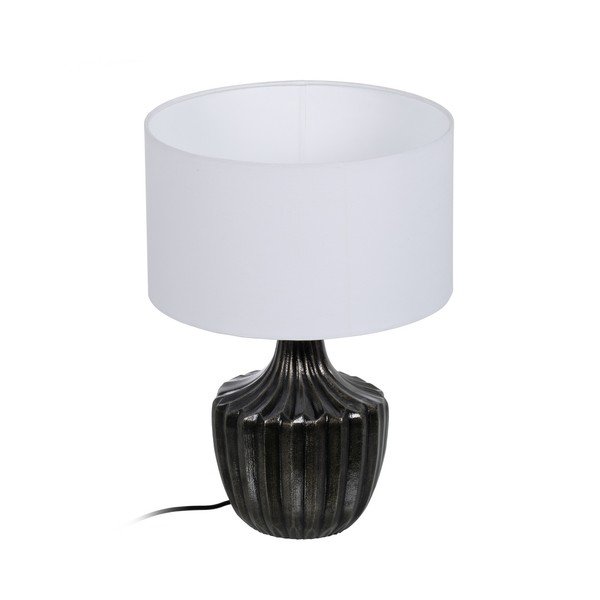 Černobílá stolní lampa s textilním stínidlem (výška 52,5 cm) – Ixia