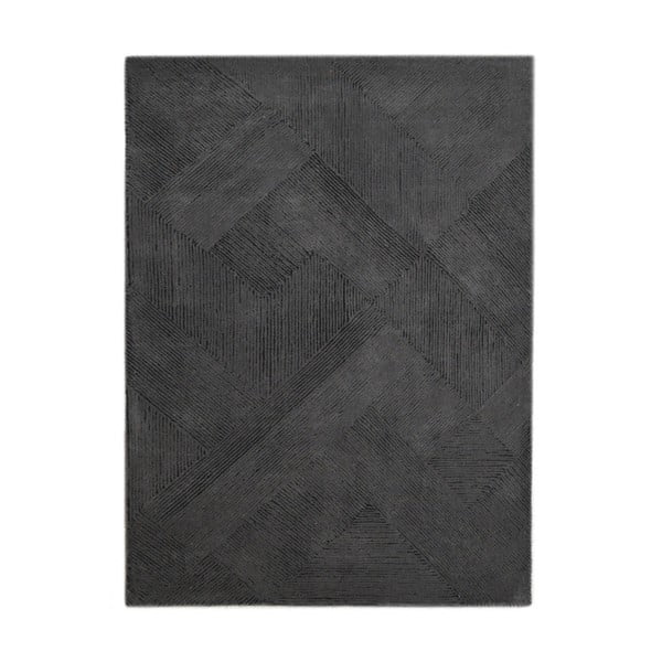 Tmavě šedý vlněný koberec The Rug Republic Balta, 230 x 160 cm