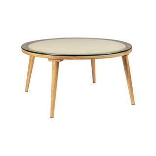 Skleněný kulatý konferenční stolek v přírodní barvě ø 70 cm Haru – White Label