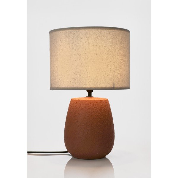 Keramická stolní lampa v terakotové barvě s textilním stínidlem (výška 41,5 cm) Irvin – Yes Everyday-image-2
