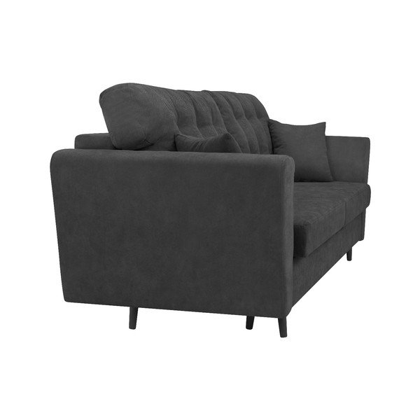 Tmavě šedá třímístná rozkládací pohovka s úložným prostorem Cosmopolitan Design Lyon-image-3
