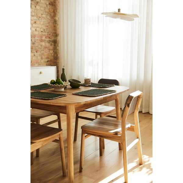 Rozkládací jídelní stůl z dubového dřeva v přírodní barvě 100x200 cm Twig – The Beds-image-2