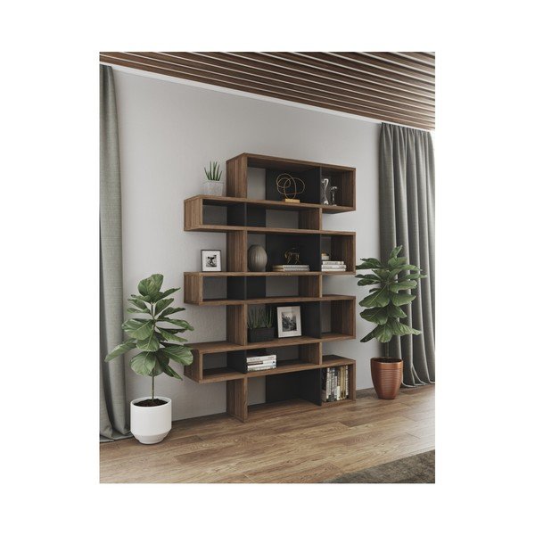 Černá knihovna v dekoru ořechu 156x220 cm London - TemaHome-image-1