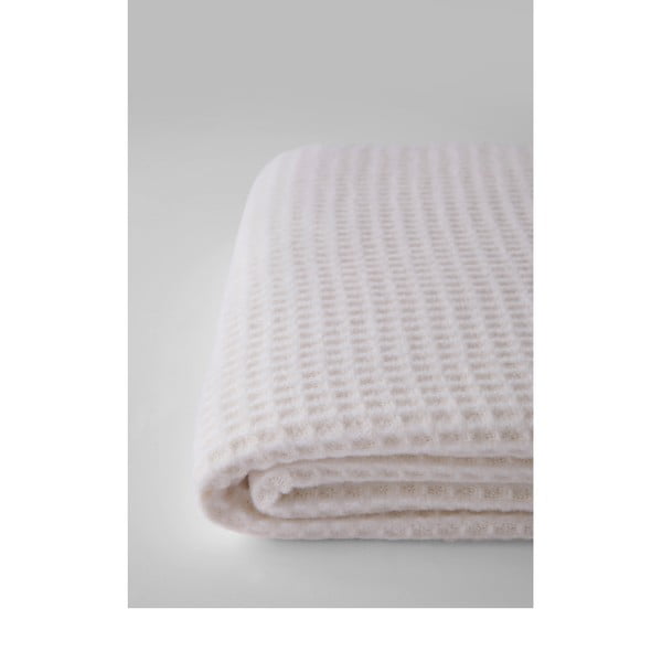 Krémový pléd s vaflovým vzorem Euromant Waffel, 140 x 180 cm-image-1