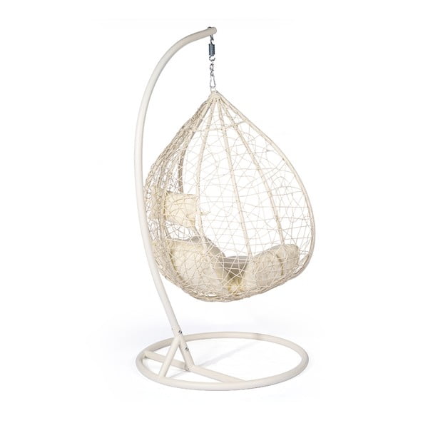 Krémově bílé závěsné křeslo z umělého ratanu Bonami Selection Noela-image-3