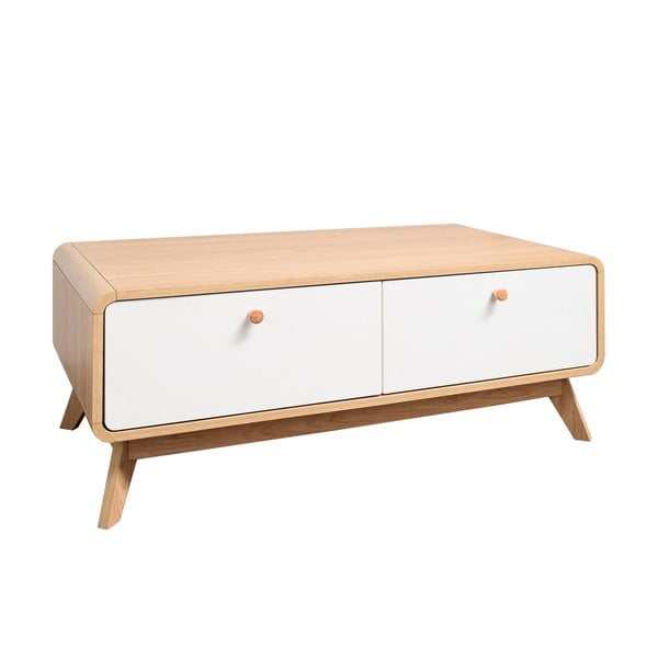 TV stolek v dekoru dubu v bílo-přírodní barvě 100x40 cm Caitlin – Støraa-image-2