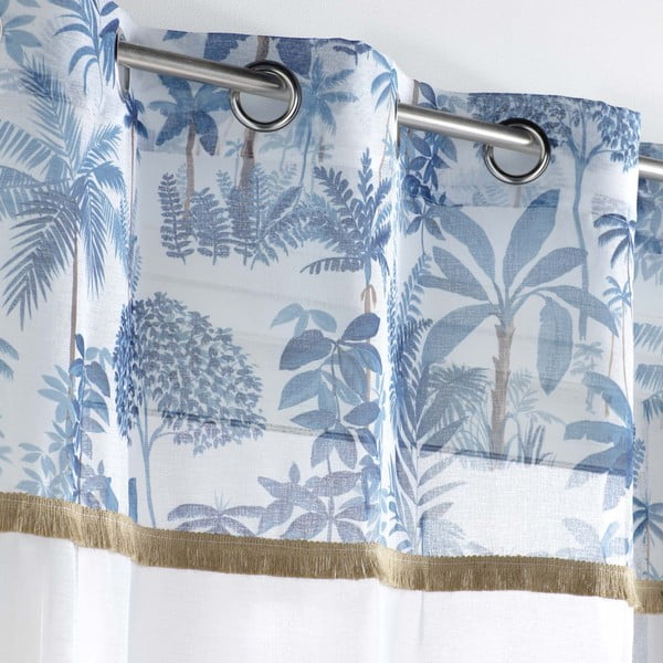 Bílo-modrá voálová záclona 140x240 cm Amazonia – douceur d'intérieur-image-2