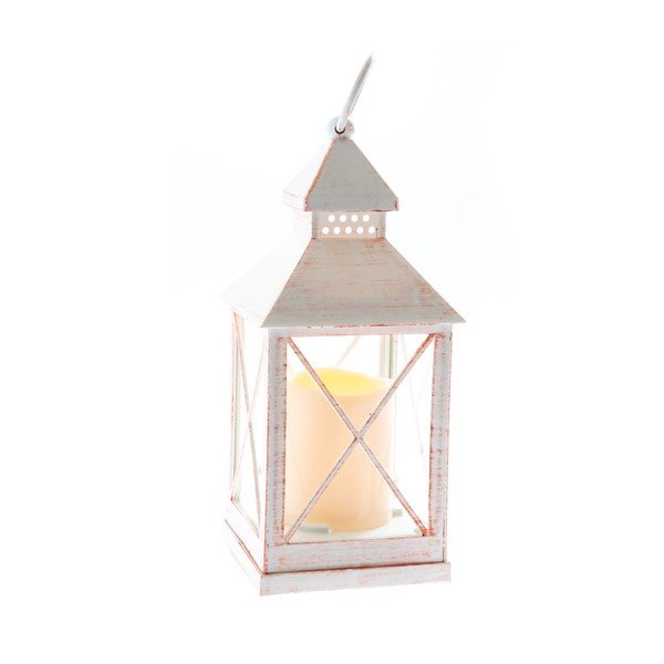 Bílá LED lucerna Dakls Iris, výška 23,5 cm