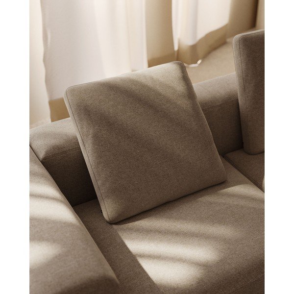 Béžový žinylkový polštář na gauč Blok – Kave Home-image-1