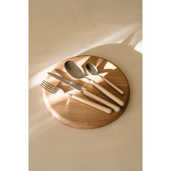 Světle žlutý/ve stříbrné barvě nerezový příbor 4 ks pro 1 osobu Noli – noo.ma-image-2