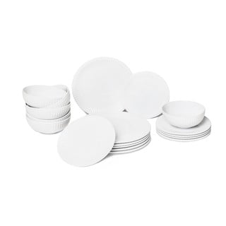 18dílná sada bílého porcelánového nádobí Bonami Essentials Purita
