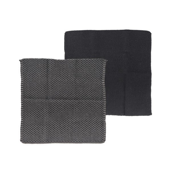 Set 2 černo-šedých kuchyňských utěrek z bavlny Södahl, 30 x 30 cm