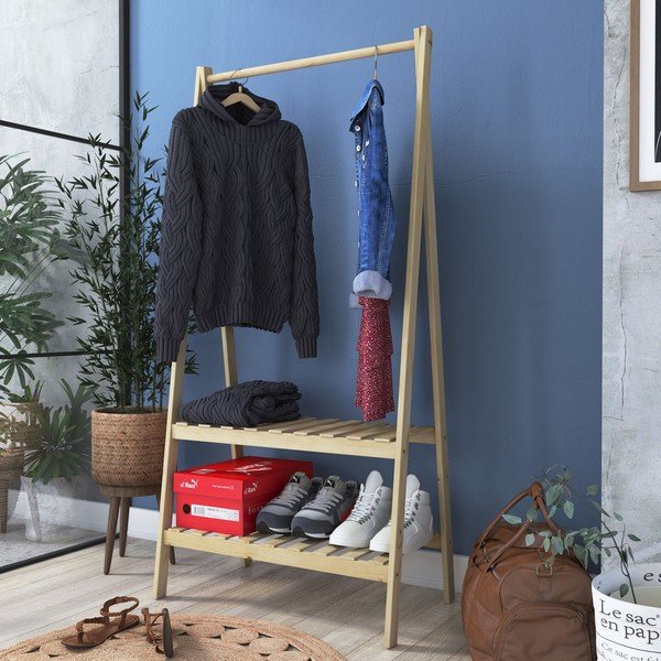 Stojan na oblečení v dekoru dubu v přírodní barvě Susanne – Kalune Design-image-4