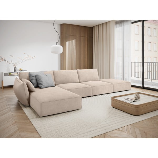 Béžová rohová pohovka (levý roh) Vanda – Mazzini Sofas-image-1