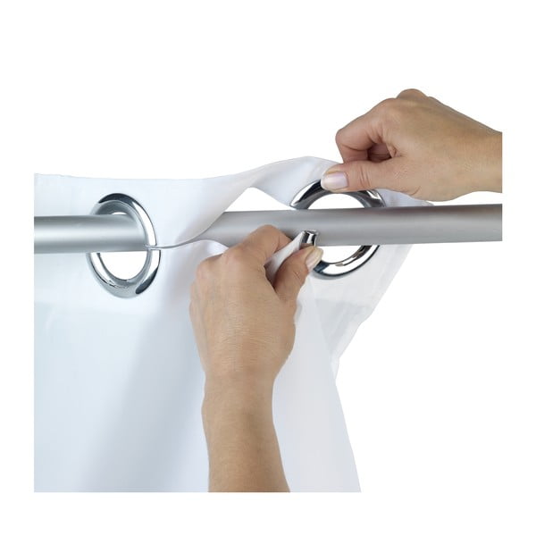 Bílý sprchový závěs s protiplísňovou povrchovou úpravou Wenko Dandelions, 180 x 200 cm-image-1