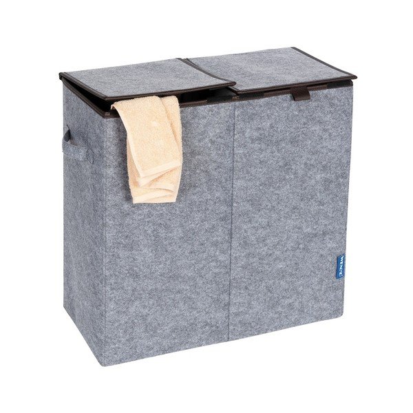 Šedo-hnědý dvojitý koš na prádlo Wenko Duo, 82 l-image-2