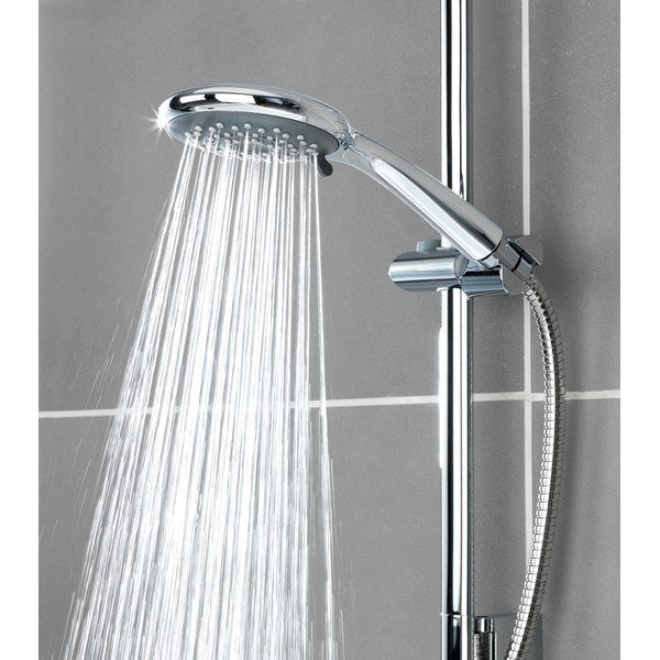 Šedá úsporná sprchová hlavice Wenko Saving, ø 11 cm-image-1