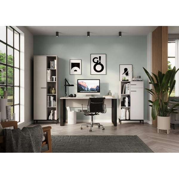 Krémová knihovna 64x190x34 cm Rovigo – Germania-image-4