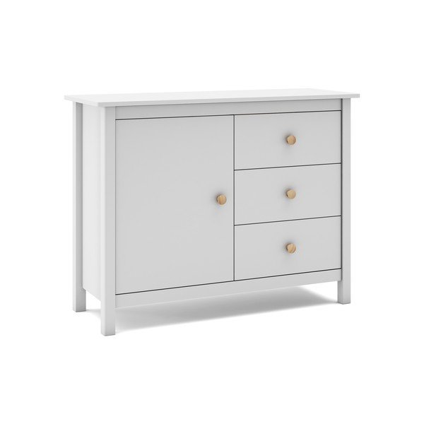 Bílá nízká dětská komoda z borovicového dřeva 90x80 cm Max – Marckeric-image-4